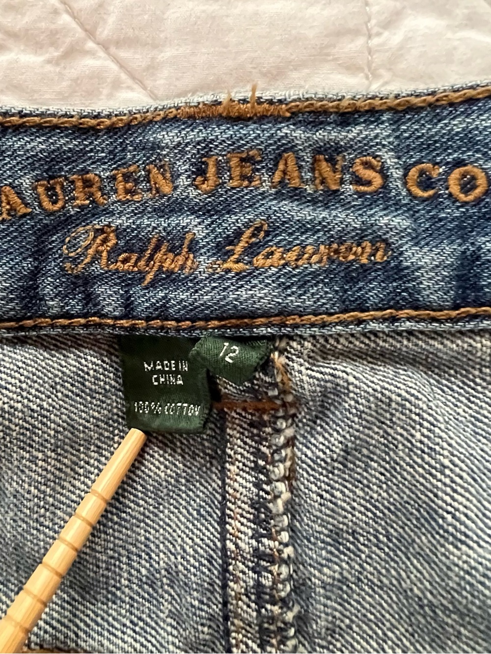 Ralph Lauren Jeans Co VTG Y2K 2-Tone Distressed Blue Denim Maxi Skirt Grunge - Picture 2 of 8